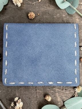 Handcrafted Suede Bifold ID Card Case